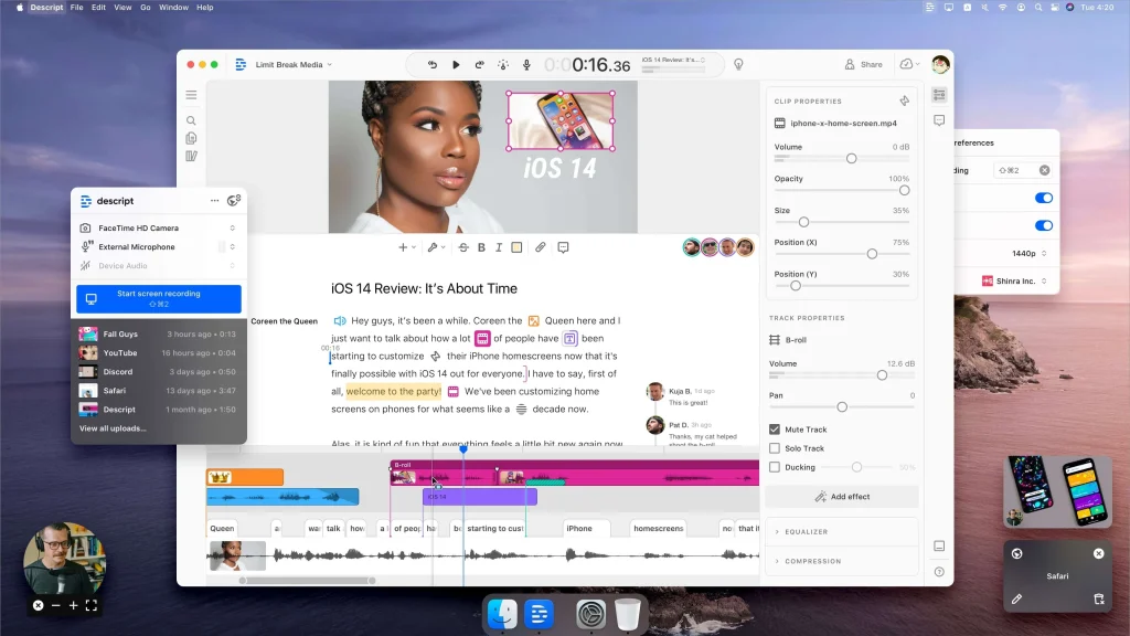 Introducing Descript Video and Screen Recording