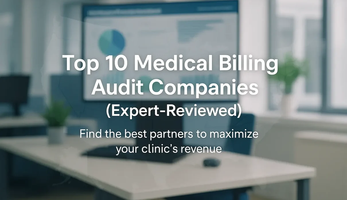 Modern hospital billing office with healthcare professionals analyzing reports for the best medical billing audit companies in the USA