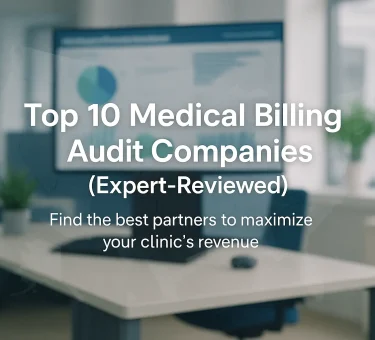 Modern hospital billing office with healthcare professionals analyzing reports for the best medical billing audit companies in the USA