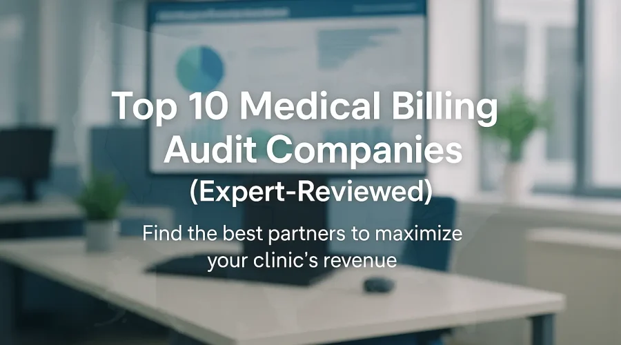 Modern hospital billing office with healthcare professionals analyzing reports for the best medical billing audit companies in the USA