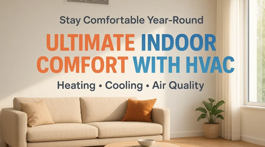 Modern living room with HVAC vent and cozy sunlight promoting indoor comfort and explaining what does HVAC stand for.