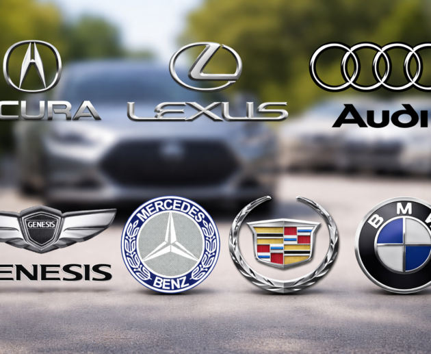10 Cheap Luxury Cars brands logos BMW Audi Lexus