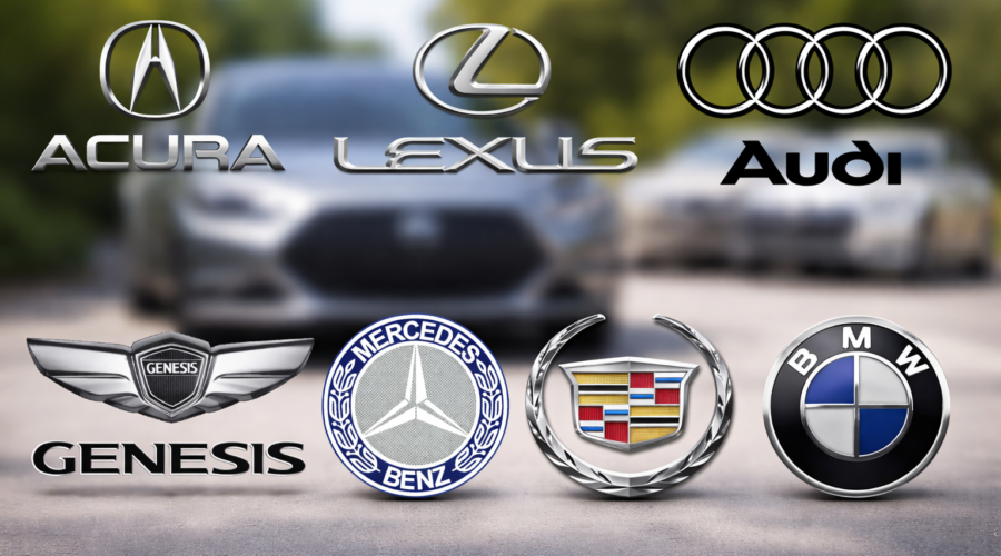 10 Cheap Luxury Cars brands logos BMW Audi Lexus